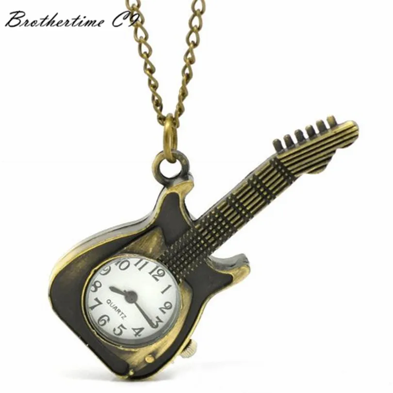Relogio Masculino гитара Форма Карманный Кварцевый брелок часы кулон подарки Relojes Mujer Montre