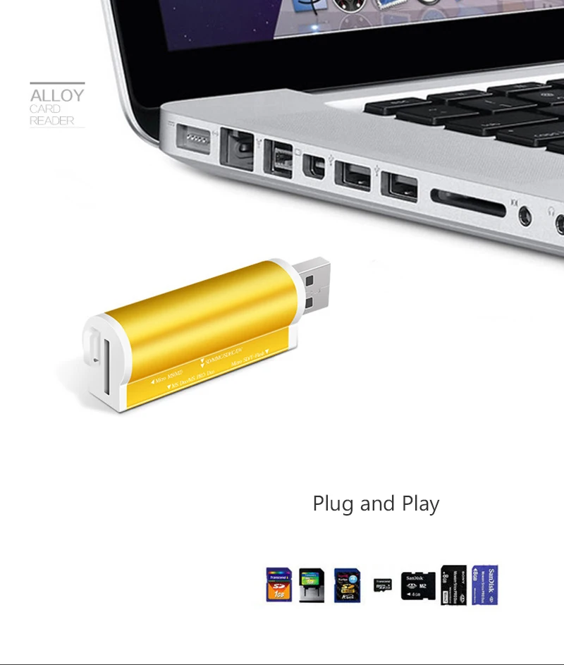 Для Micro SD SDHC TF M2 MMC MS PRO DUO все в 1 USB 2 0 многофункциональный считыватель карт