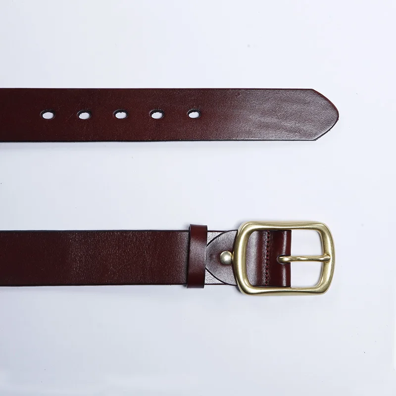 LANSPACE кожаный мужской ремень для отдыха джинсов медный с пряжкой 3 7 | Аксессуары