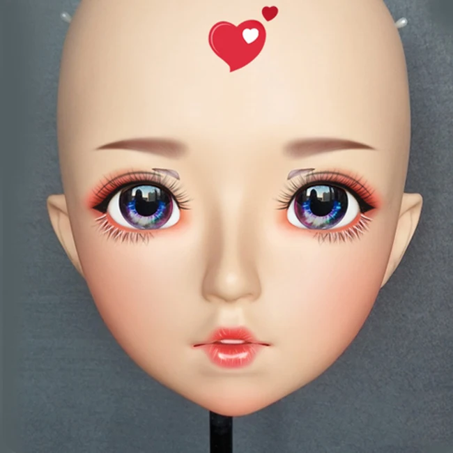 (Zhu 02) Женская милая девочка каучуковая полуголовая Kigurumi BJD маска для косплея