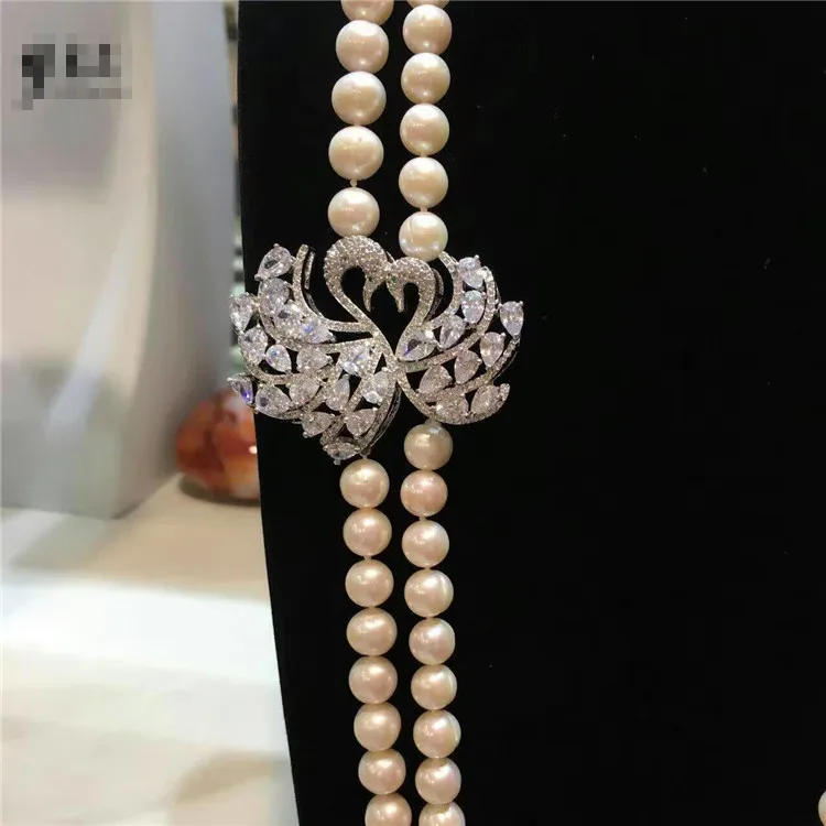 Ожерелье с натуральным жемчугом 8 9 мм 30 дюймов|pearls necklace jewelry|necklace jewelryfashion jewelry |