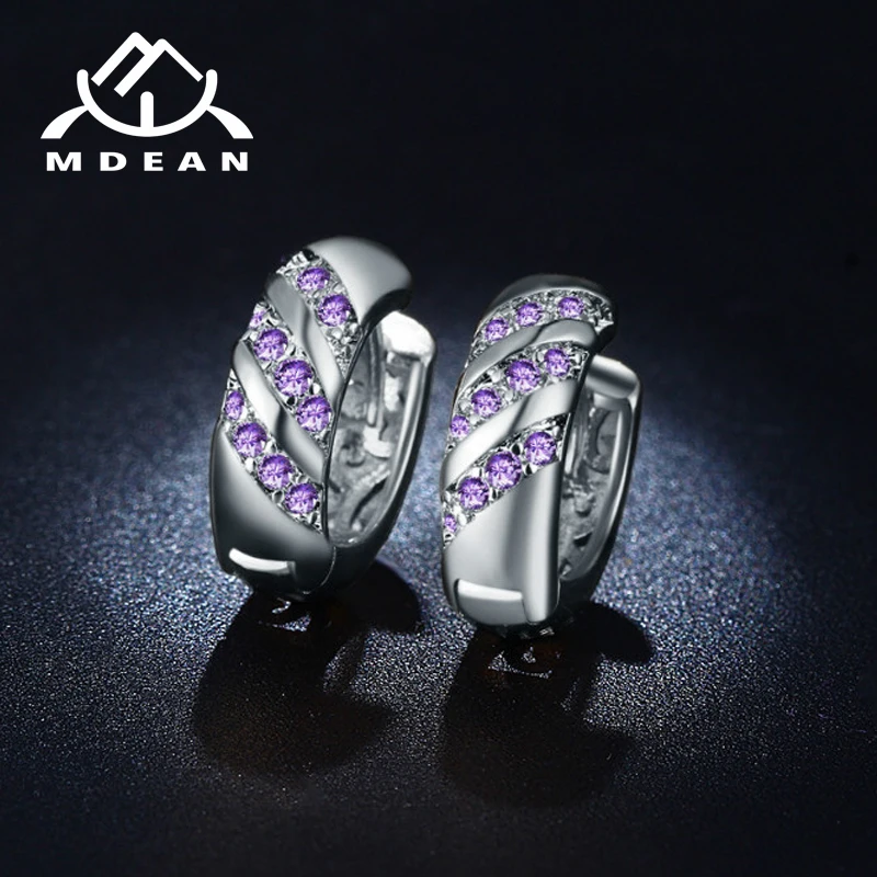 Золотистые серьги кольца MDEAN для женщин голубые циркониевые AAA помолвки модные