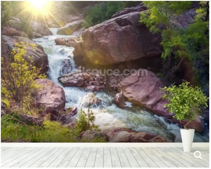 Custom photo wallpaper Beautiful Mountain River natural landscape mural for living room bedroom sofa background | Обустройство дома