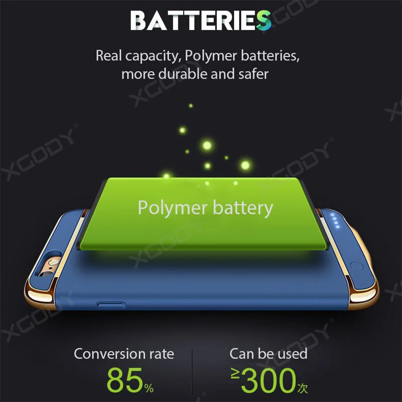 XGODY горячая Распродажа чехол для зарядки аккумулятора iphone 6 6s 7 8/Plus 4000 мАч Внешний