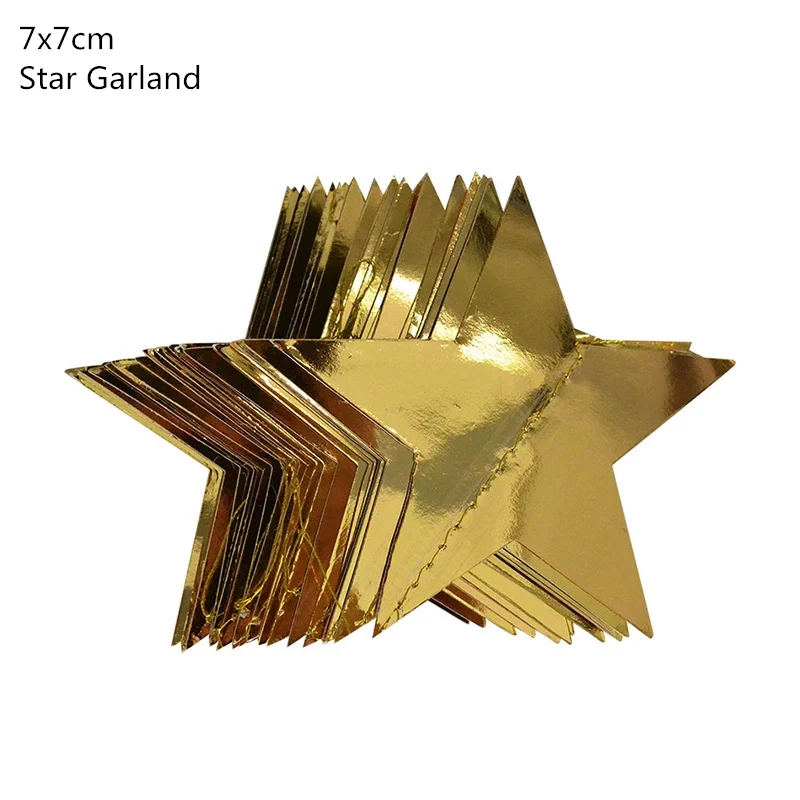 gold star garland Космическая вечеринка астронавт ракета корабль фольгированные шары Галактика/Солнечная система тематическая вечеринка Мальчик Дети День рождения украшения сувениры - Цвет: gold star garland
