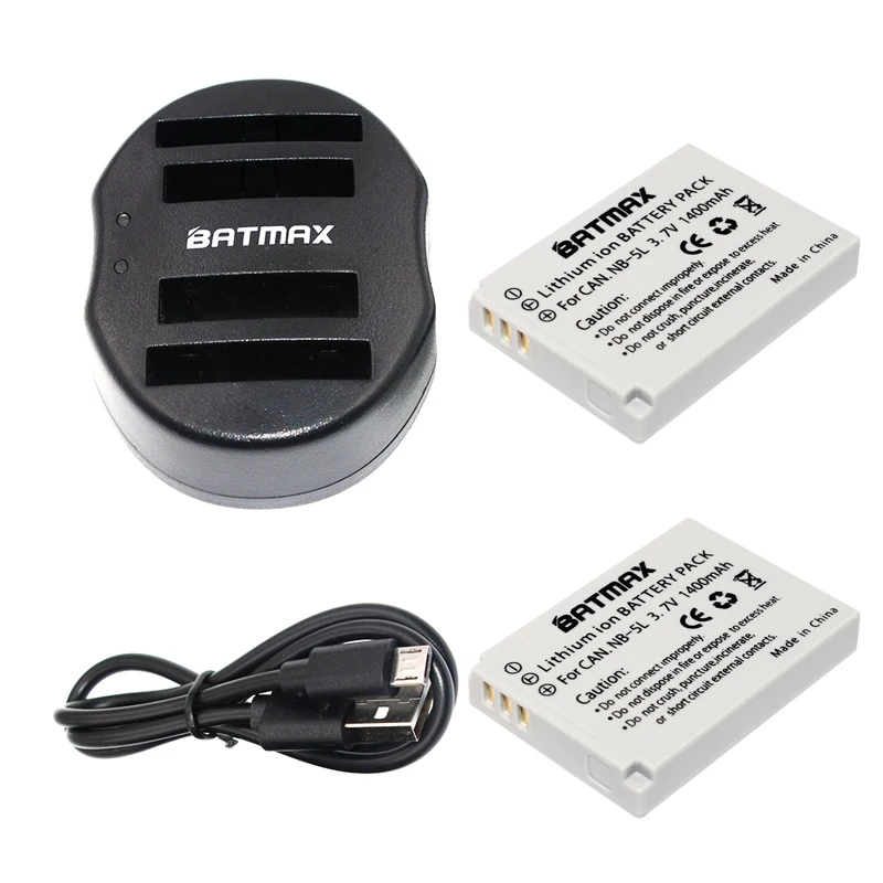 Batmax 2 шт. NB-5L NB 5L NB5L батарея + USB двойное зарядное устройство для Canon Powershot S100 SX200 SX210 IS