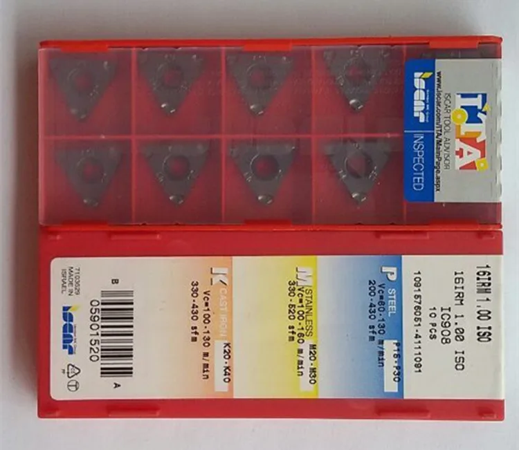 Iscar CNC 16IRM AG60 AG55 1 5 2 3 IC908 твердосплавные вставки для внутренней резьбы токарный