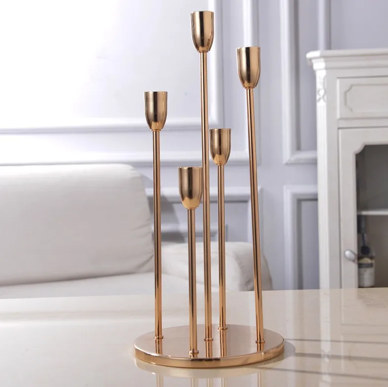 Металлические подсвечники с 5 головками/ручками центральные части свадебного