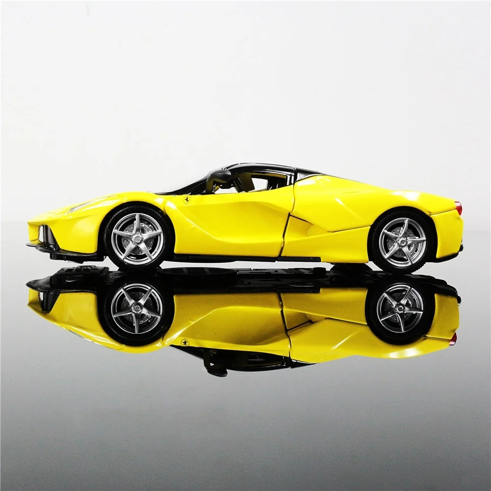 Цвет: желтый 1:32 LaFerrari суперкар литой автомобиль из сплава Модель автомобиля коллекции оттягивающая игрушка Классический электронный автомобиль подарок на день рождения для детей - Цвет: Цвет: желтый