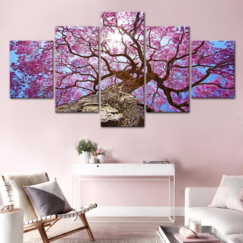 5 шт./компл. Картина на холсте с изображением вишневого дерева Красивая натюрморт