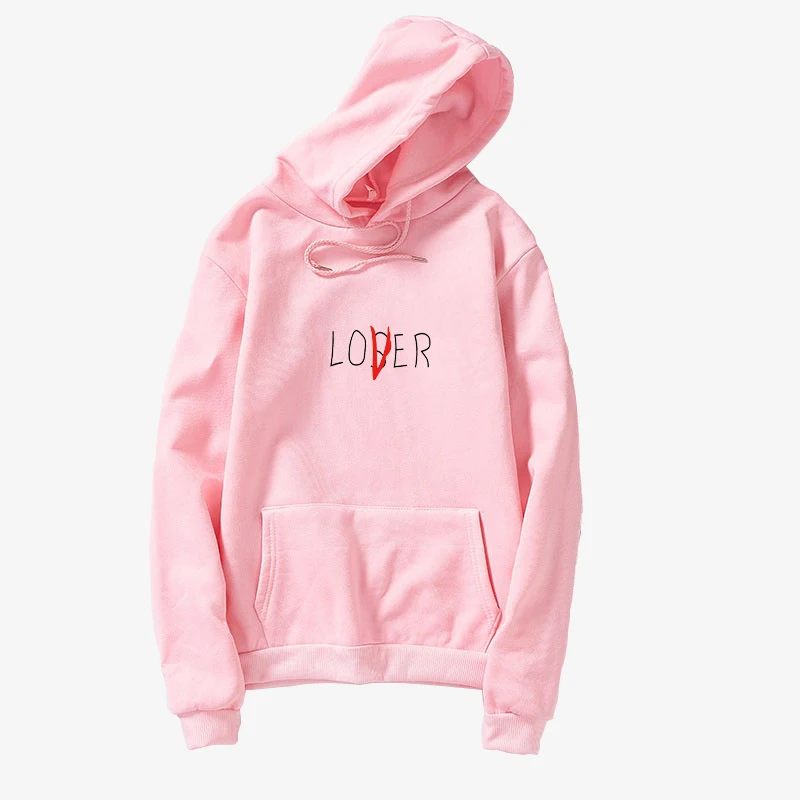 

Spring New Hoodies Sweatshirt Women Men Fleece Hooded Casual Harajuku Funny Lover Or Loser Letter Print Sudadera Mujer Pullovers