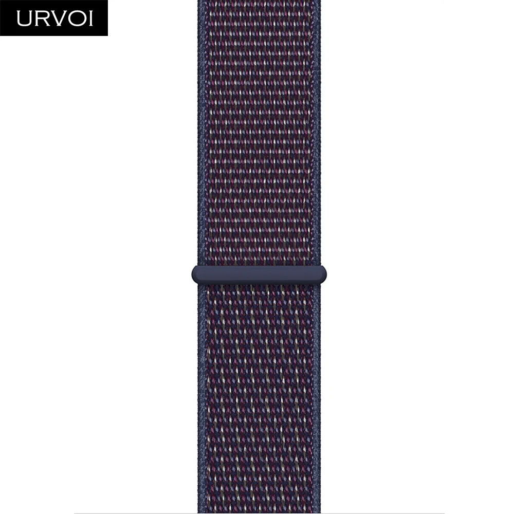 Indigo Спортивный ремешок URVOI для apple watch, серия 5, 4, 3, ремешок для iwatch, воздухопроницаемый, застежка-крючок, тканый нейлон, 40 мм, 44 мм - Цвет ремешка: Indigo