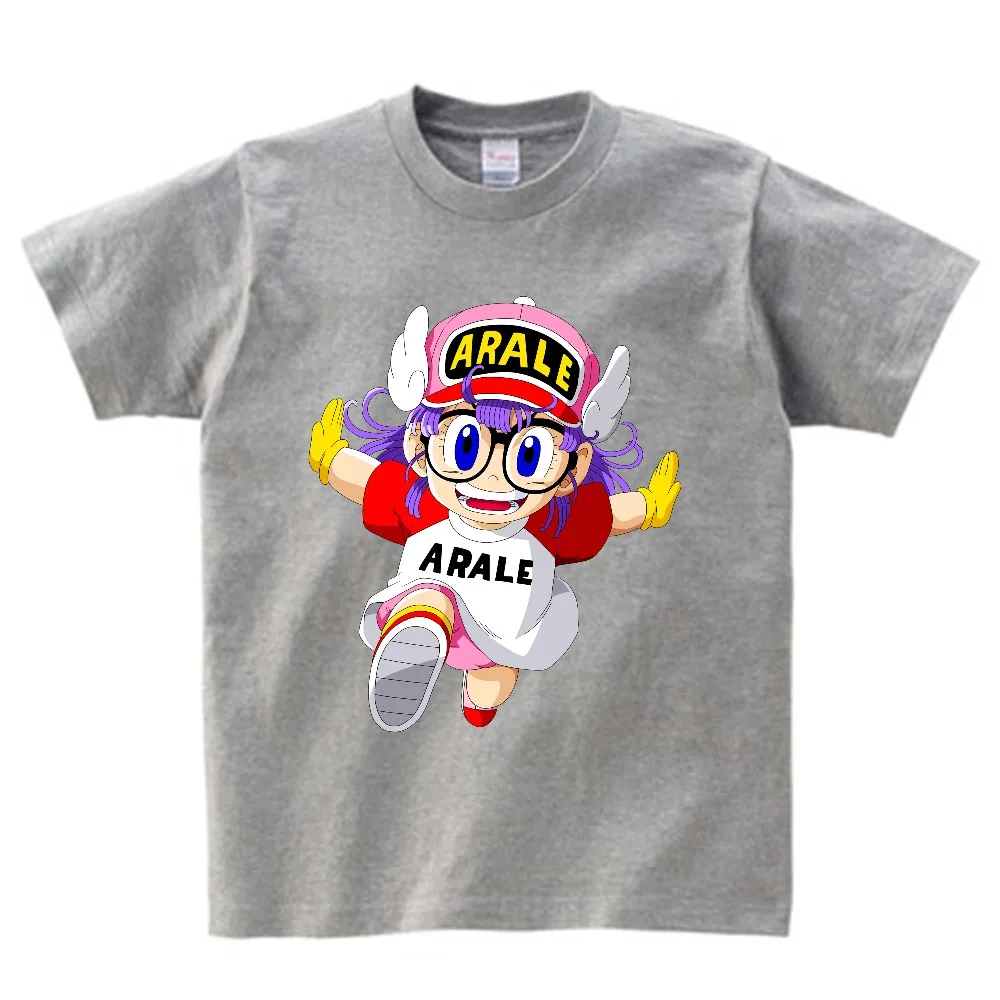 С персонажами из аниме Arale Футболка с принтом для мальчиков топы короткими