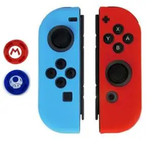 BU RE Силиконовый чехол и ручки для nyd Switch JOY-CON защитные аксессуары - Цвет: BU RE