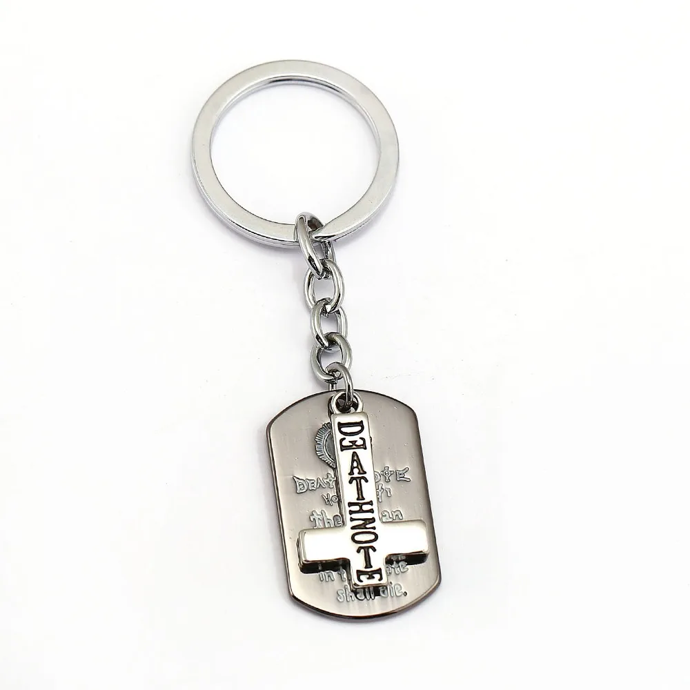 12 шт./лот брелок для ключей Death Note 2 Style Cross Dog Tag металлическая модная Автомобильная
