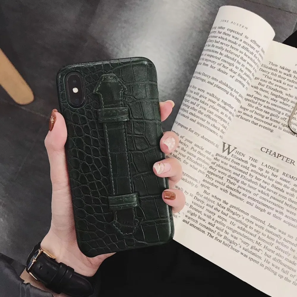 Роскошный брендовый чехол из крокодиловой кожи для iPhone 6 S 7 8 Plus чехол-подставка X XR