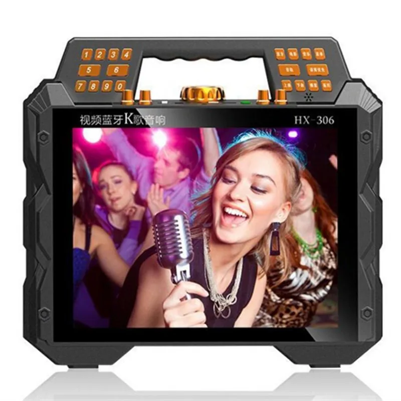 Bluetooth Колонка высокой мощности портативный видеоплеер mp3 плеер HD экран уличная