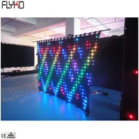 Flyko  P80mm 2x2.5m led video curtain flexible LED video wall Great fireproof full color velvet double deck