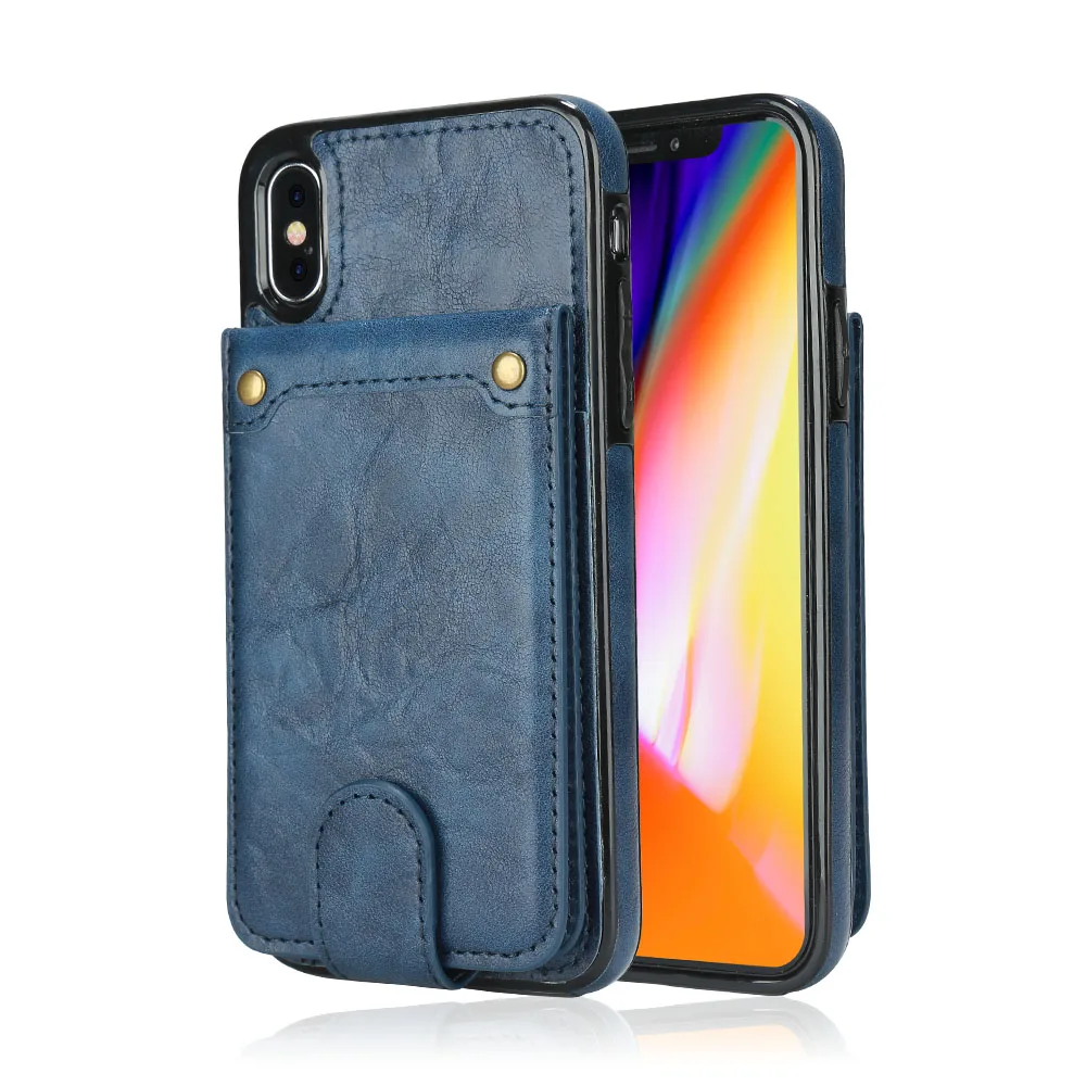 2 в 1 винтажный кожаный чехол для iPhone X 8 7 Plus 6 6s флип-чехол телефона слот карт