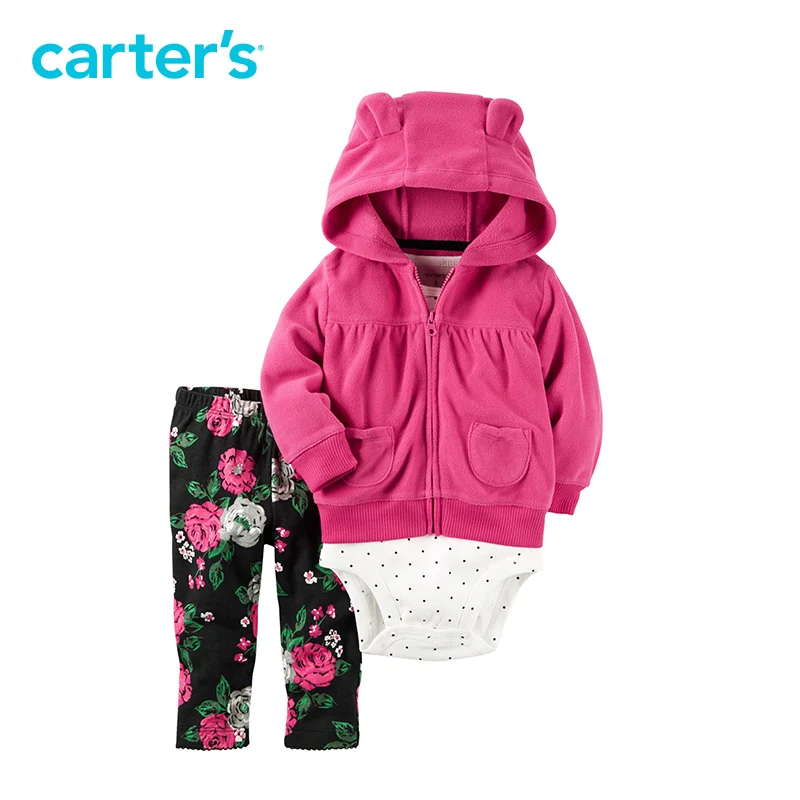 Carter's из 3 предметов для маленьких детей Детская одежда флисовый кардиган набор