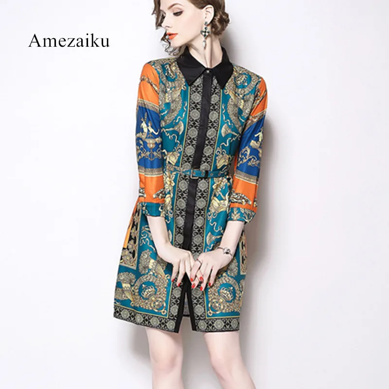 2018 высокое качество осень вечерние длинные рубашка с рукавами зеленого цвета