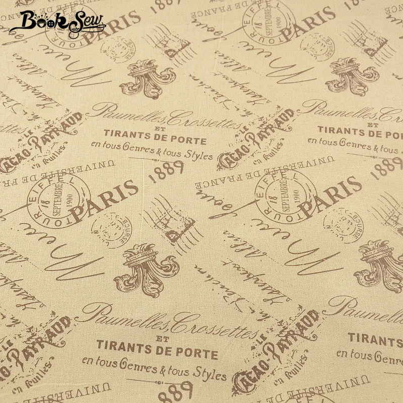 Booksew Home Textile Printed Words Cotton Linen Fabric Design Sewing Material Tablecloth Pillow Bag Curtain Cushion Zakka CM | Дом и сад