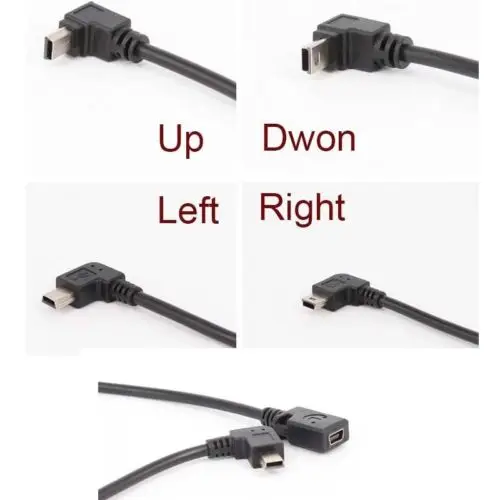 90 градусов 4 Угол Мини USB мама к Мини B 5 Pin папа кабель адаптер - Цвет: 4agnle