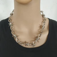 punk thorns iron unisex choker necklace hip hop fashion necklace accessry streetwear