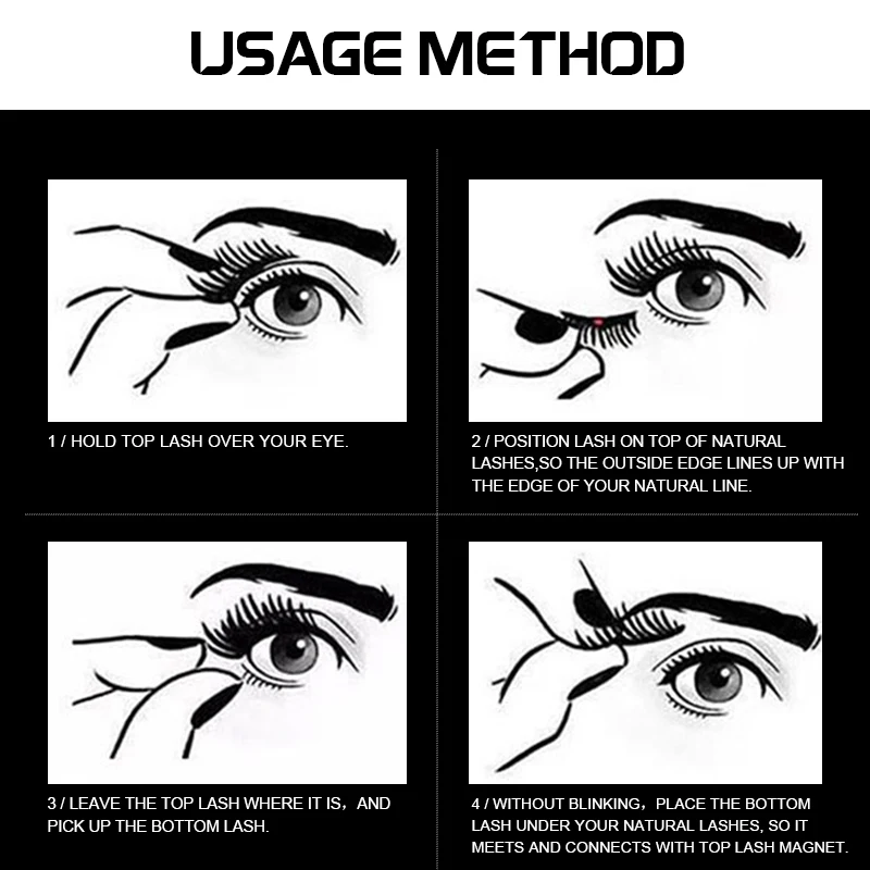 Ресницы удлинители магнитные ресницы накладные 2 магнита норковые натуральный