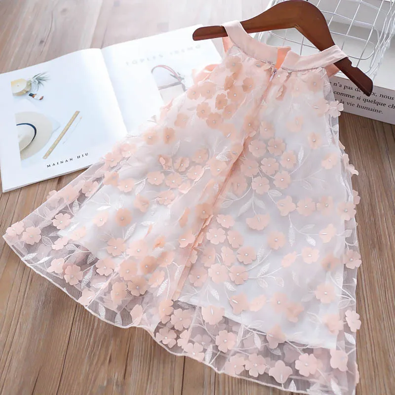 Girl Big Bow Knot Three-dimensional Petals Dress Children's Waistcoat Frocks Wholesale | Детская одежда и обувь
