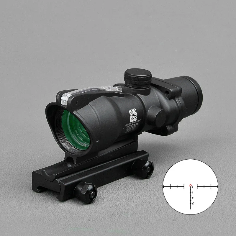 Trijicon ACOG 4X32 оптика из настоящего Волокна Красная точка с подсветкой шеврон стекло травленая сетка тактический оптический прицел охотничий прицел - Color: RED-Chevron