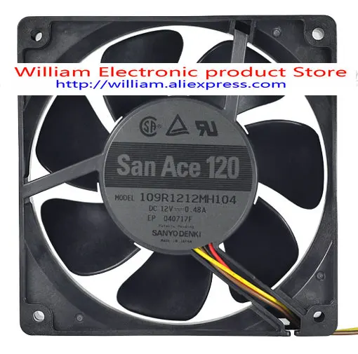 Новый оригинальный компьютерный охлаждающий вентилятор Sanyo SAN ACE 109R1212MH104 DC12V 0.48A