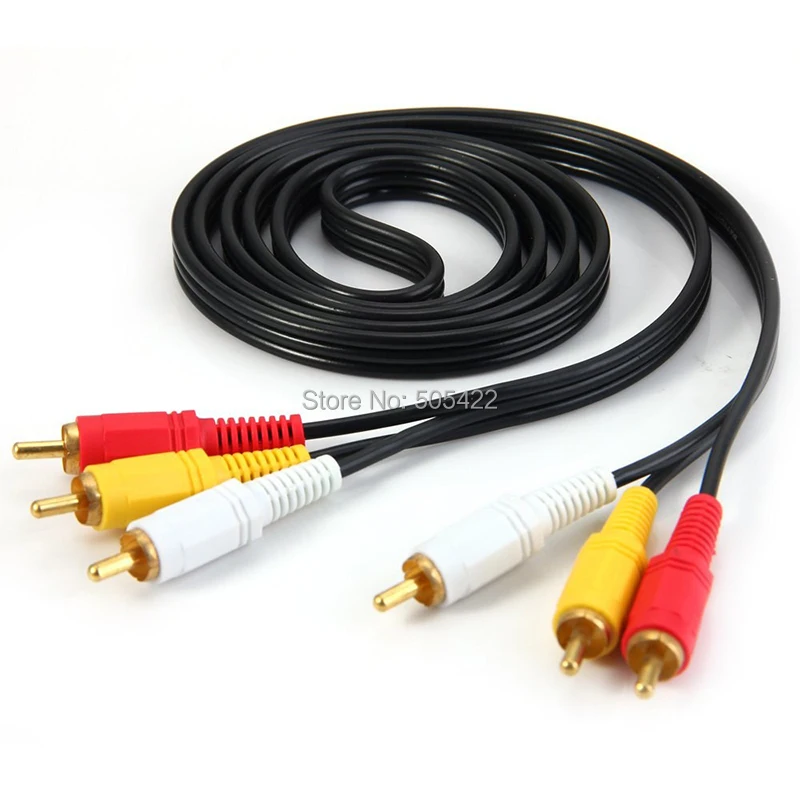 20 шт./лот оптовая продажа 5 футов Премиум 3 RCA позолоченный Композитный Аудио Видео