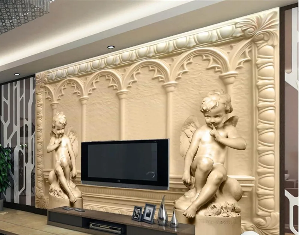 Европейский стиль Люди рельеф 3d стереоскопические обои росписи для ТВ фон|3d wall