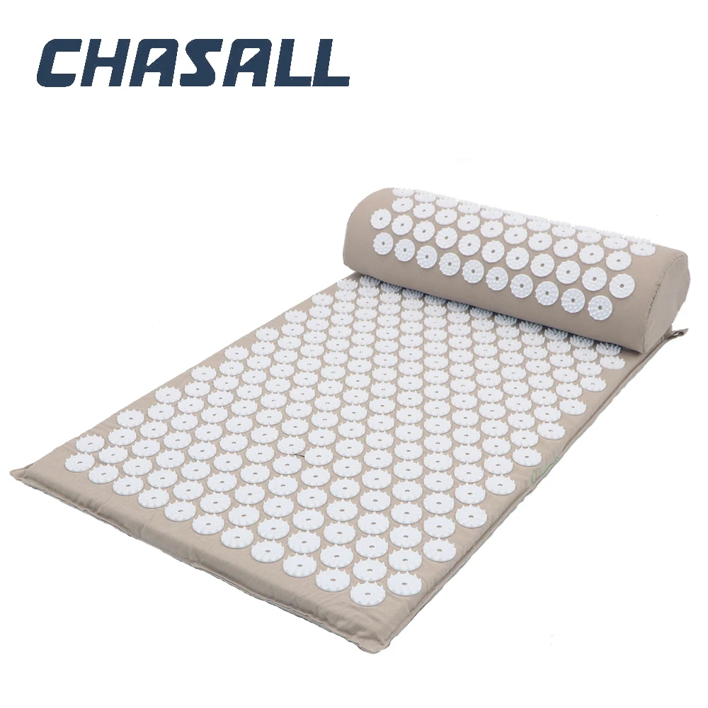 Акупунктурный Массажный коврик-подушка Chasall для снятия боли в спине шеи
