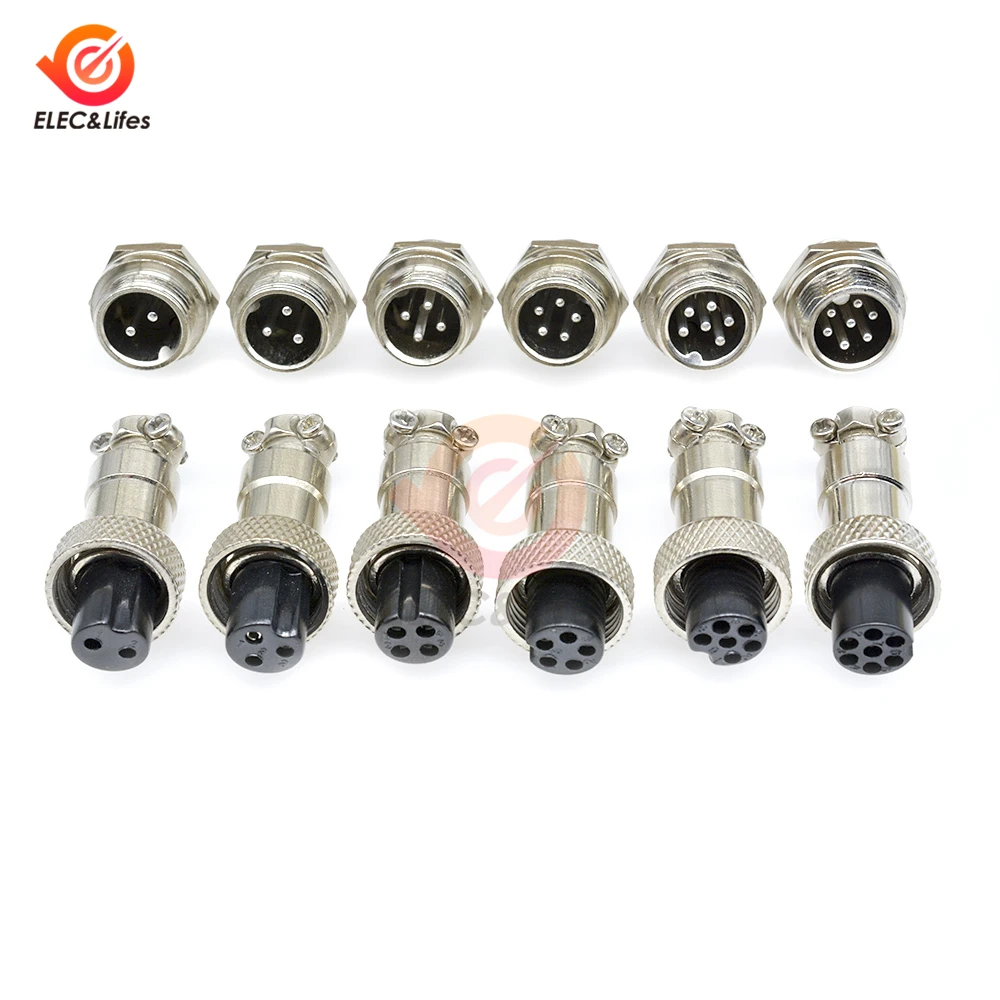 

GX12 GX16 GX20 2/3/4/6/7/8/9/10 Pin Male Female Aviation Connector Socket 16mm Plug Wire Panel Mount screws Circular socket