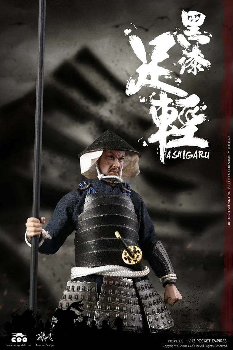 COOMODEL PE008/PE009 японский солдат самурая Красный/Черный Броня ASHIGARU 1/12 рисунок