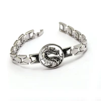 classic game souvenir mortal kombat jewelry dragon silver chain bracelet trendy metal bracelets men jewelry gift
