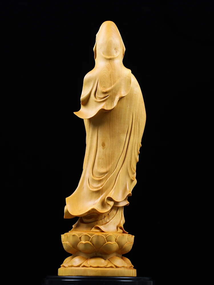 Guanyin Bodhisattva резьба из самшита домашняя гостиная по дереву статуи Будды Fengshui | Дом и