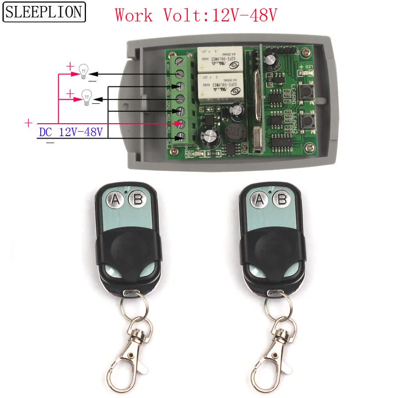 Sleeplion 36В 12В-48 V 2CH RF Беспроводной дистанционного Управление Системы Teleswitch 1/2/3 HDMI передатчик и приемник ворота пультом дистанционного управления 12V 24V ВКЛ/ВЫКЛ
