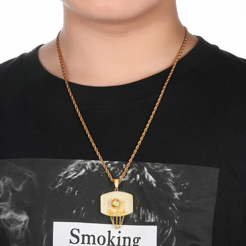 Хип хоп Полный AAA CZ инкрустированный камнями Bling Iced Out баскетбольные подвески из циркона и ожерелья для мужчин и женщин ювелирные изделия