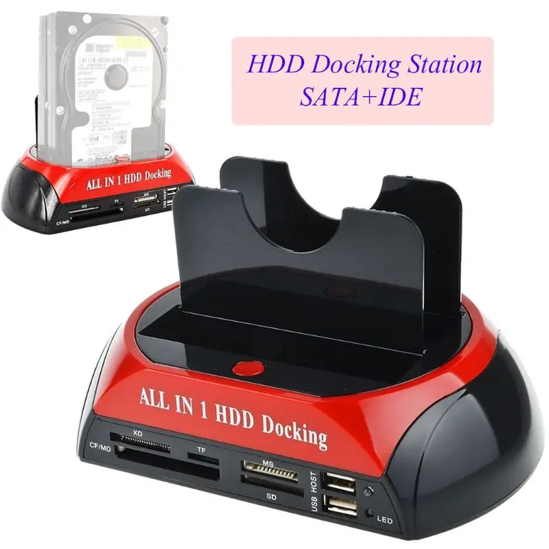 

IDE SATA Dual All In 1 HDD Dock Docking Station Hard Disk Drive Hdd 2.5 3.5 Reader Usb 2.0 US External Box Enclosure Case