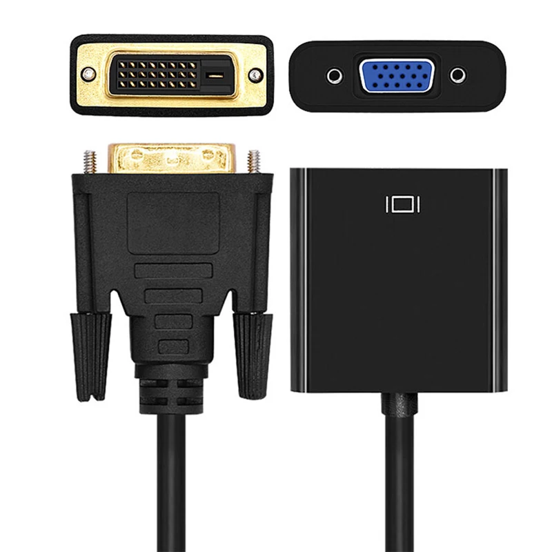 Кабель адаптер DVI VGA внешний 1080P кабель 24 + 1 25 Pin папа 15 мама видеоконвертер для ПК
