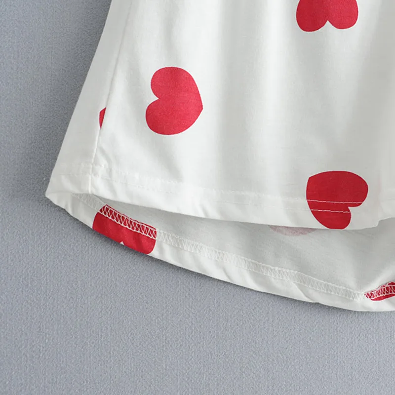 Для женщин середины талии милое Сердце печати хлопок шорты для эластичная