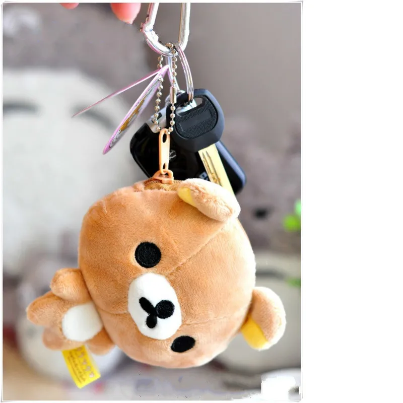 12 см милый плюшевый медведь Rilakkuma бумажник мягкие игрушки для ключей куклы
