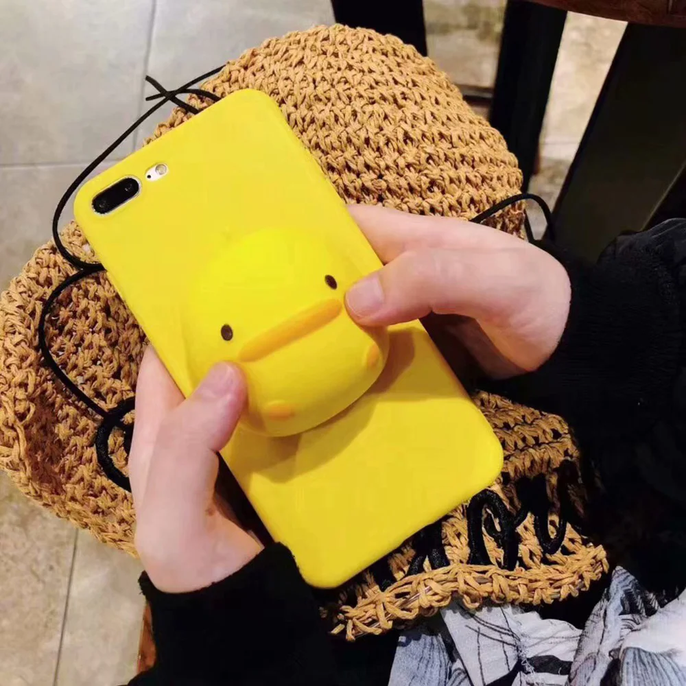 3D желтый держатель Утка чехол для OPPO F3 F7 F9 F11 Pro Reno 10x Zoom R9s R11S Plus R15X R17 мягкий