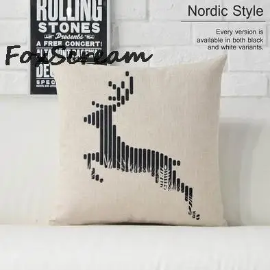 Nordic декоративные подушки decorativos, Оленей Подушки Бросить подушки для софы, геометрические подушку набор олень 45x45 случае охватывает,подушка на кресло,подушка прикол,наволочки на подушки - Цвет: C 45x45cm
