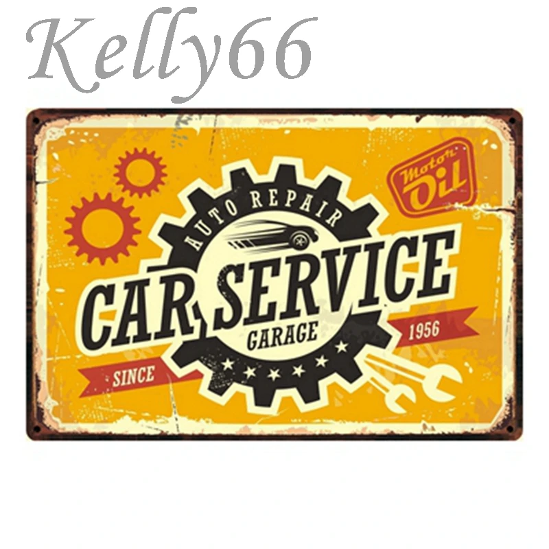 

[ Kelly66 ] Vintage Metal Sign CAR SERVICE Tin Poster Home Decor Bar Wall Art Painting 20*30 CM Size y-1251
