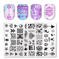 mr christmas series nail art stamp stamping stainless steel mold nail polish printing stencil nail template tools