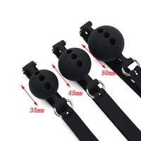 3 54 55 0cm silicone perforated mouth gag adult restraint slave bondage sex toy for man adult gamesharness mouth ball oral